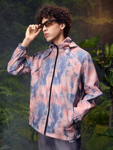Coreblaze Men's Fashion Tie-Dye Zip Up Hooded Lightweight Sun Protection Jacket, Spring & Autumn - Multicolor - View 5