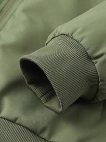 Coreblaze Boyfriend Style Men's Casual Contrast Color Block Hooded Padded Sport Jacket - Green - View 5