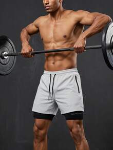 Coreblaze Men's Colorblock Drawstring Pocket Summer Sporty Shorts Grey Shorts - Grey - View 1
