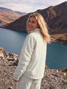 WanderVale Regular Women's Single Piece Long Sleeve Outdoor Windbreaker Jacket - Beige - View 2