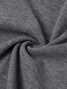 Coolane Autumn For Women Contrast Color Button Half Placket Long Sleeve Fitted Casual T-Shirt - Grey - View 8