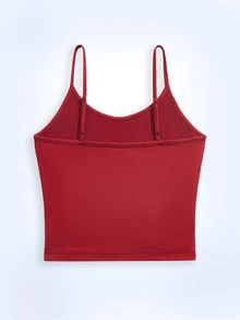 Shutterstock Y2Kool Women's Skeleton Hand Rhinestone Decor Camisole Top Skeleton Hand Crop Top Rhinestone Crop Top Red Rhinestone Crop Top Crystal Hand Crop Top Red Crop Top Casual Matching Idea Stylish Collection New Year - Burgundy - View 2