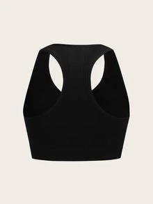 Velisys Velisys Solid Color Front Zipper Racerback Sports Bra - Multicolor - View 3