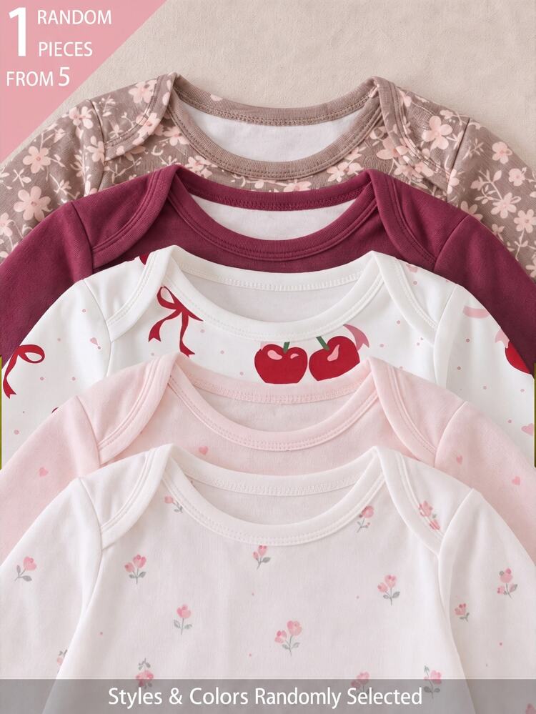 New Born Baby Round Neck Long Sleeve Footed Romper - White - View 5