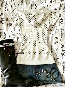 IslaSuriya Women's Summer Casual Polka Dot Print Top - Multicolor - View 2
