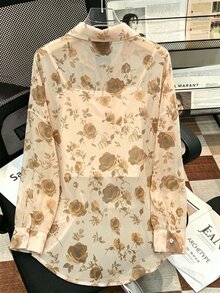 Resyla Plus Size Floral Print Semi-Sheer Blouse - Multicolor - View 2