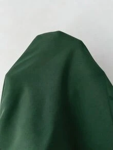 Modelyn 女款設計師方領開衩三角中長洋裝 深綠色 夏季浪漫優雅 聖誕約會派對穿搭 - 墨綠色 - 查看 6