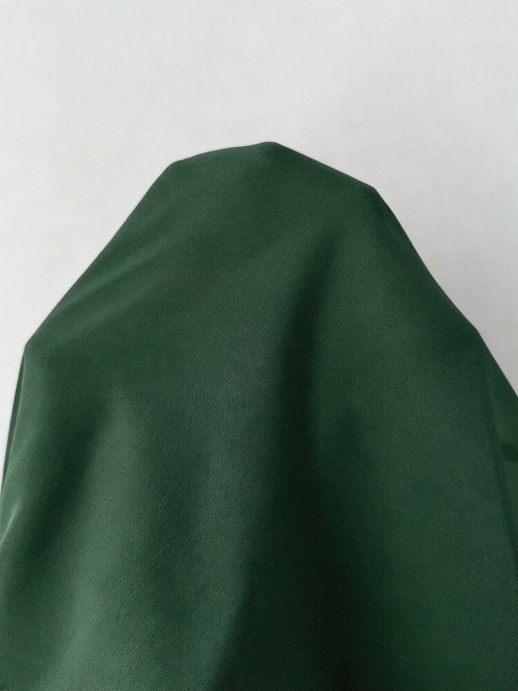 Modelyn Women's Designer Square Neck Split Triangle Mid-Length Dress - Dark Green - View 6