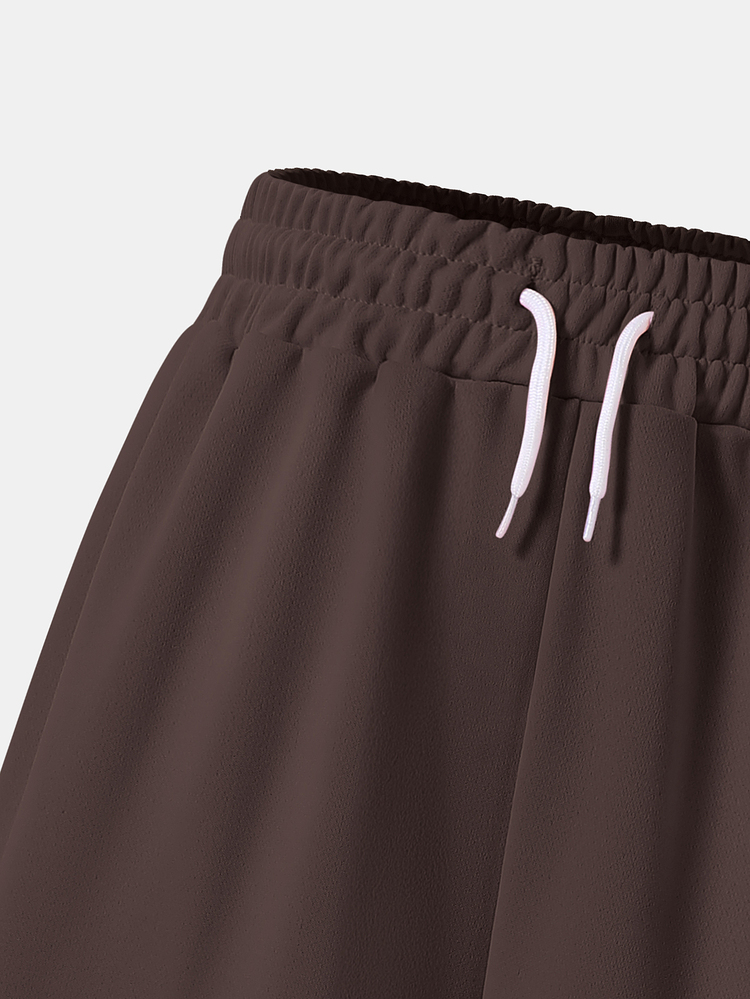 SHEIN Sparklyn Teen Girls Curved Leg Loose Plum Color Sweatpants, Casual Cute Baggy Fashion All-Match Versatile Sports Long Pants, Beach Cycling Summer - Coffee Brown - View 6