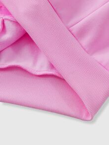ROMWE MEN Men's Embroidered Zipper Pocket Long Sleeve Hoodie - Pink - View 7