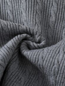 Tween Girl Elegant Grey Cable Knit Sweater And Skirt Set - Grey - View 7