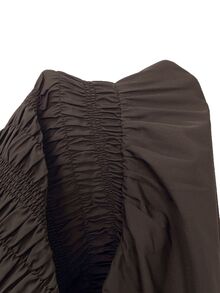 Auralis Plus Size Round Neck High Elastic Waist Flared Hem Brown Ruffle Long Sleeve Casual Everyday Dress Elegant For Women Autumn Work Brunch Formal - Brown - View 9