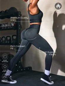 Solea Cove Women's Solid Color High Waist Casual Versatile Daily Wear Tight Fit Sports Leggings - Multicolor - View 6