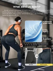 Solea Cove Women's Solid Color High Waist Casual Versatile Daily Wear Tight Fit Sports Leggings - Multicolor - View 7