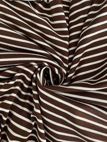 Edennvi Plus Size Women Elegant Striped Contrast Color Knit Off-Shoulder Long Sleeve Top + Straight Leg Wide Leg Knit Pants 2 Pieces Set, Asymmetrical Minimalist Design, Suitable For Daily Wear, Commuting, Home Outfit - Coffee Brown - View 3