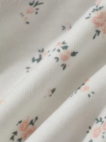 DAZY 甜美花卉V領無袖背心與短款睡褲2件組女款睡衣 - 米色 - 查看 5