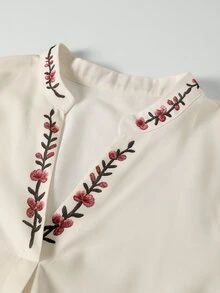 Linhara CURVE Blus Wanita Ukuran Besar Motif Aprikot Leher V, Gaya Kasual Vintage, Cocok untuk Jalan-jalan, Pakaian Sehari-hari, dan Liburan - Aprikot - View 8