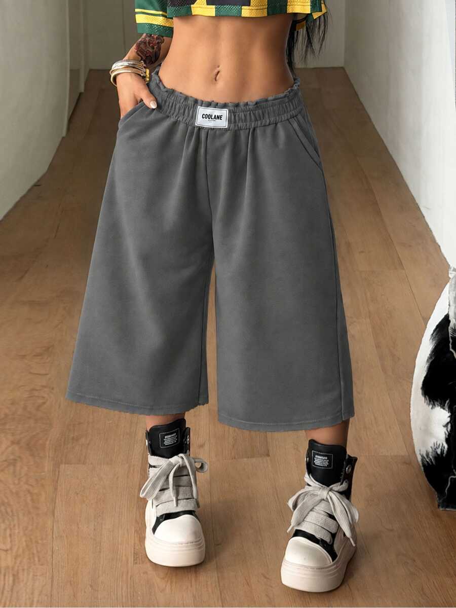 Coolane Women's Autumn Going Out Streetwear Daily Wear Casual Sportswear Turn-Down Trousers Grey Sweater Shorts,Casual Shorts For Gym,Run,Sport