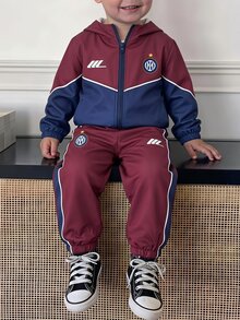 2pcs/Set Boys Casual Streetwear Slogan Print Patchwork Long Sleeve Zip-Up Cardigan Jacket And Pants Set, Suitable For Spring/Autumn Daily Casual Wear, Suitable For Autumn/Winter Young Boy Outfit, Comfortable Fabric, Fashionable Fit, Spring/Summer New Style, Suitable For Multiple Seasons And Occasions - Multicolor - View 4