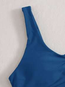 Swim Basics Conjunto de bikini en V para playa en verano - Azul - Ver 6