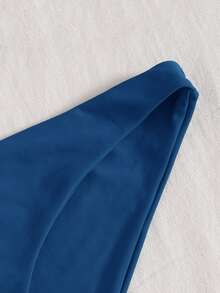 Swim Basics Conjunto de bikini en V para playa en verano - Azul - Ver 7