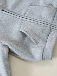 SHEIN 3pcs Baby Boy Autumn/Winter Casual Open Front Hooded Sweatshirt Set, Basic Sweatshirt Outfit, Infant Jacket - Multicolor - View 5