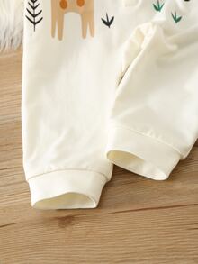 SHEIN Baby Boy/Girl Newborn Autumn/Winter Cartoon Pattern Polo Collar Long Sleeve Romper Jumpsuit, Cute Infant One-Piece - Multicolor - View 7