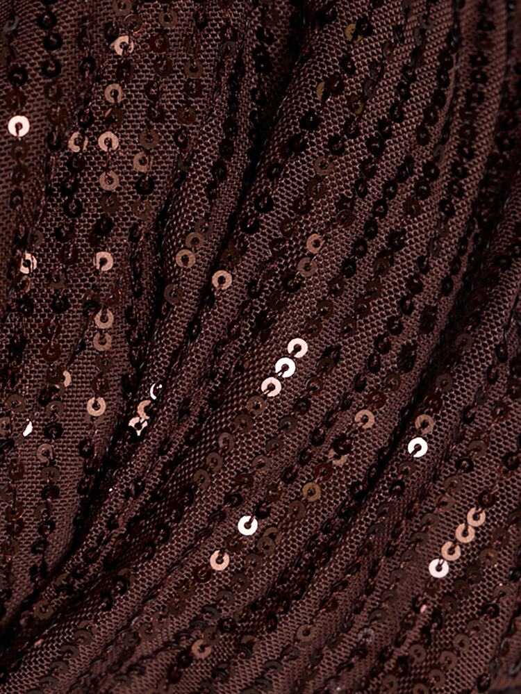 Nöista Deep Burgundy Sequined Halter Top, Fitted Sexy, Perfect For Parties,Evening Events,Dates,Glamorous Layer For Fall And Winter. Elegant And Stylish. - Burgundy - View 11