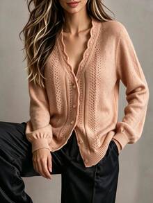 Breezaya Women's Solid Color Casual Daily Cardigan - Brown - View 4