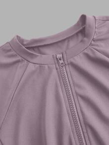 CourtClass CourtClass Women's Solid Color Round Neck Casual Daily Sports Dress And Shorts Set Pirple Dress For Women - Purple - View 5