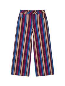 Nöista Vertical Striped Wide-Leg Jeans. Versatile Everyday, Suitable Casual Outings, Commuting, Parties; Easily Paired Anything. Fall Winter, Going Out - Red Violet - View 8