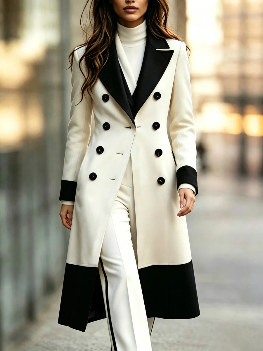 Yalmera Women's Colorblock Fashion Versatile Daily Casual Long Sleeve Jacket