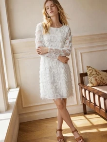 Écloséra Women's Tassel Design Casual Daily Summer Short Dress - White - View 6