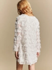 Écloséra Women's Tassel Design Casual Daily Summer Short Dress - White - View 2