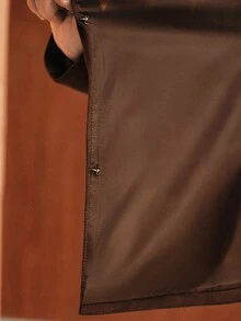 Anewsta 女款秋冬優雅休閒麂皮提花鏤空圓領綴珠長袖夾克，適合商務辦公、婚禮賓客、派對與外出穿著 - 咖啡棕 - 查看 9