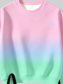 Tween Girls Crew Neck Sweatshirt & Leggings Set Gradient Bow Print Pink Pastel Cozy Fall Winter 1 Set - Multicolor - View 7