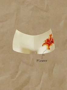 Elavelle 女款高腰印花泳裝泳褲 春夏款 - 彩色 - 查看 3