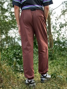 Sport MetroGents Men's Solid Color Patchwork Printed Simple Casual Outdoor Sweatpants & Joggers - Rust Brown - View 2