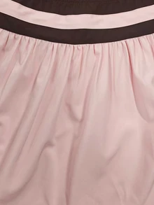 Breezaya Off-Shoulder Kleid mit Kontrastfarbe, luftiges Kleid mit Puffärmeln, geeignet für Sommerurlaub am Strand, Oster-Gartenpicknick, lässige Kleidung für Musikfestivals - Pink - Übersicht 3