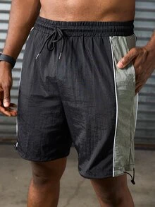 Sport MetroGents 男士时尚运动短裤，适合夏季健身服跑步短裤 - 黑色 - 查看 4