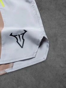 Sport MetroGents 1条男士印花撞色弹力腰带运动短裤，夏季款 - 彩色 - 查看 4
