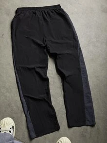Sport MetroGents Men's Letter Print Drawstring Waist Loose Casual Sweatpants,Fall Breathable Sweat-Wicking Lightweight Wide Leg Track Pants For Workout Gym Wear - Black - View 2