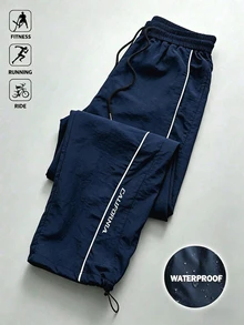 Sport MetroGents 男士拼色飾邊運動長褲 - 藍色 - 查看 3
