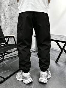 Sport MetroGents Men's Cross Star Crescent Moon Print Drawstring Waist Casual Vintage Funny Pocket Sports Long Pants Jogging Gym Summer - Black - View 2