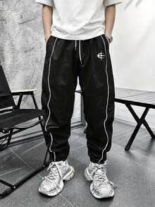 Sport MetroGents Men's Cross Star Crescent Moon Print Drawstring Waist Casual Vintage Funny Pocket Sports Long Pants Jogging Gym Summer - Black - View 3