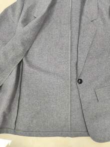 SHEIN Franclia Gray Striped Lapel Collar Long Sleeve Women's Blazer Jacket Fall Cloth For Women - Grey - View 5