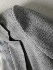 SHEIN Franclia Gray Striped Lapel Collar Long Sleeve Women's Blazer Jacket Fall Cloth For Women - Grey - View 4