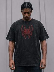 Sport MetroGents Men's Spider Print Casual Daily Travel Sports T-Shirt, Gym - Black - View 1