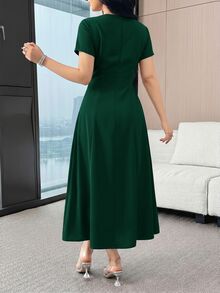 Women Midi Dresses - Dark Gold - View 10