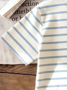 Young Boys Horse Graphic Striped Short Sleeve Crewneck T-Shirt Random 1-Piece Only Top - Multicolor - View 5